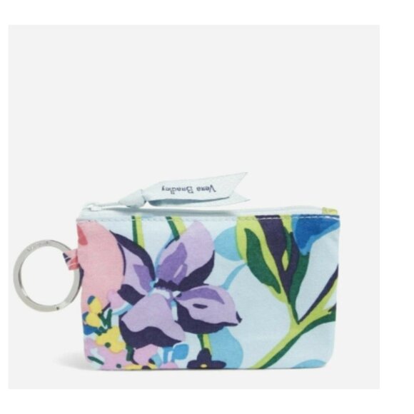 New Vera Bradley Zip ID Card Holder Coin Case Marian Floral Small Wallet - Picture 1 of 9